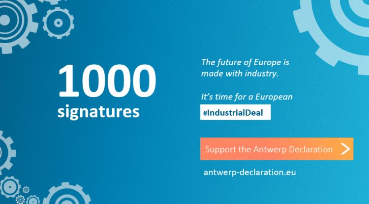 1 000 entreprises et organisations de toute l’Europe soutiennent l’Antwerp Declaration et appellent à un pacte industriel européen ambitieux